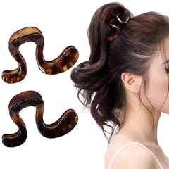 OULIGET front view of two clips showing leopard pattern and strong hold