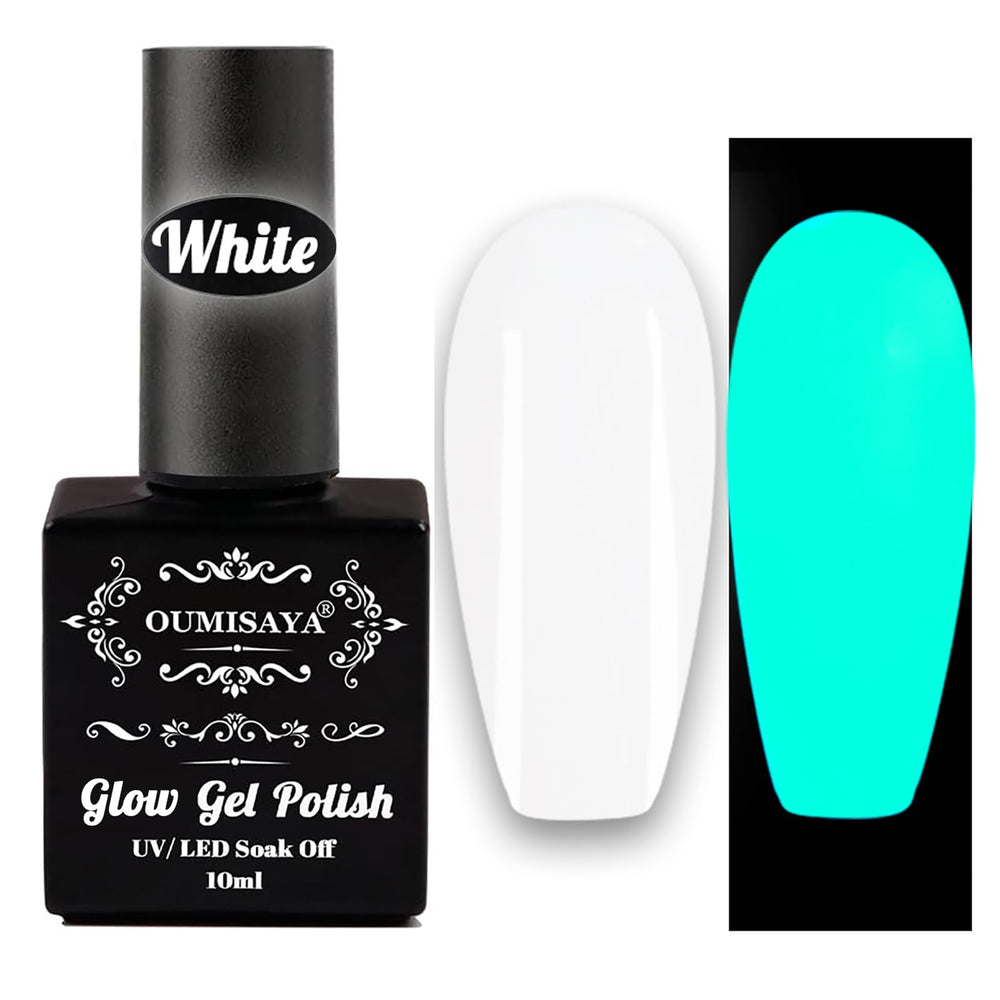 Oumisaya front bottle showing milky white gel polish and clear labeling, easy identification