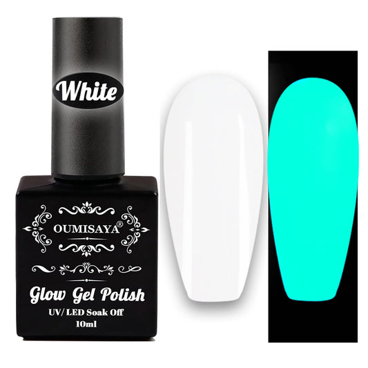 Oumisaya front bottle showing milky white gel polish and clear labeling, easy identification