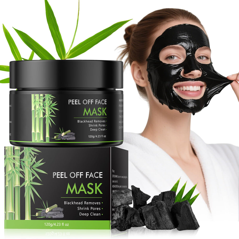 OUPEICHARM close-up texture of black peel-off mask demonstrating smooth spreadability