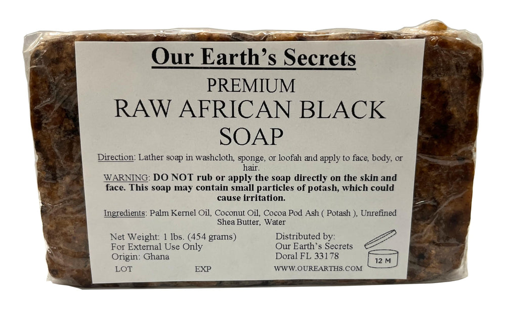 Our Earth's Secrets front packaging showing label and 1 lb weight benefit clarity