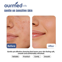 ourmed life close-up of dual-texture fabric showing exfoliating side
