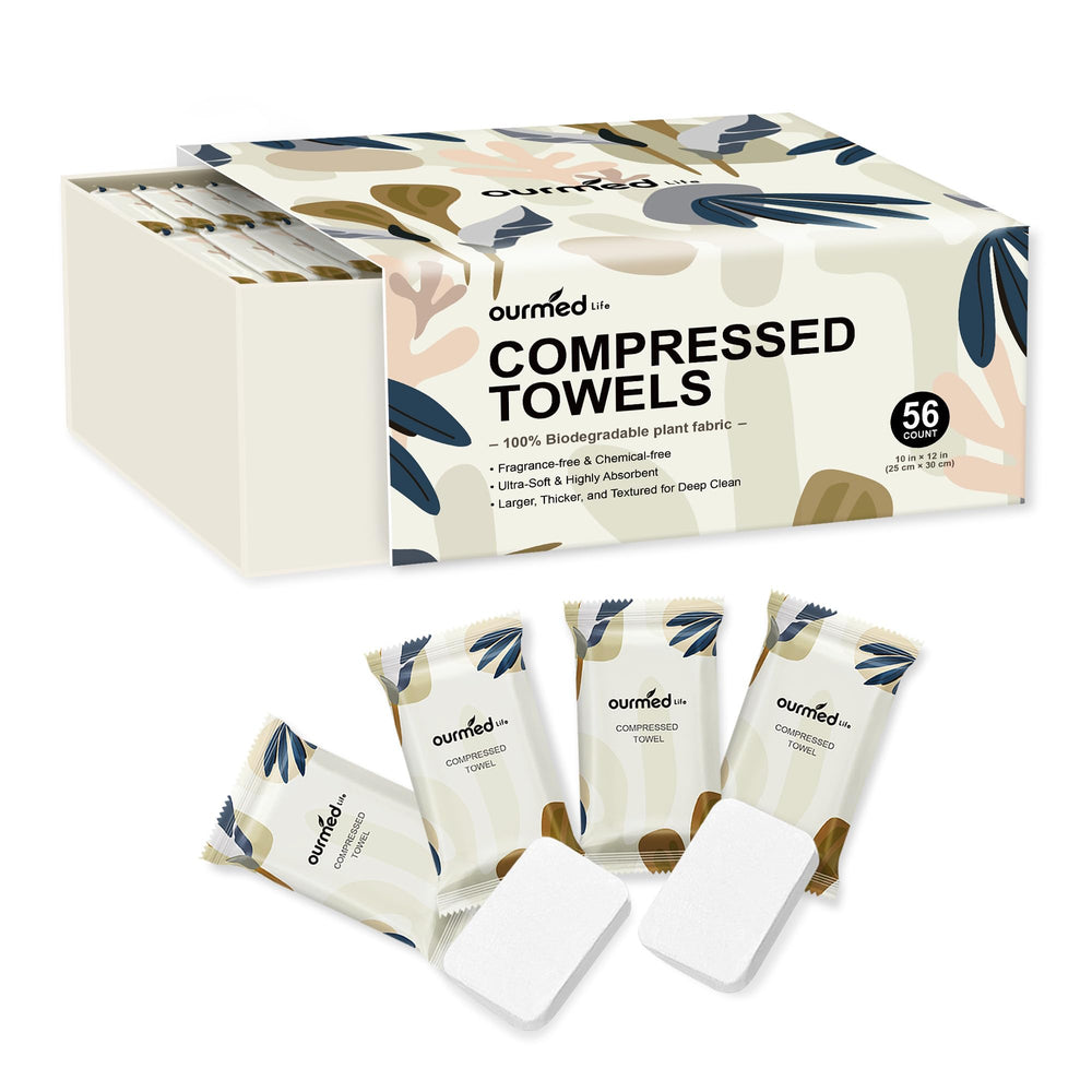 ourmed life front packaging showing 56-count portability and clean storage benefit