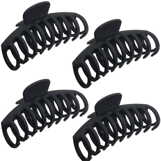 OWIIZI front view showing four matte jumbo hair clips, secure hold benefit