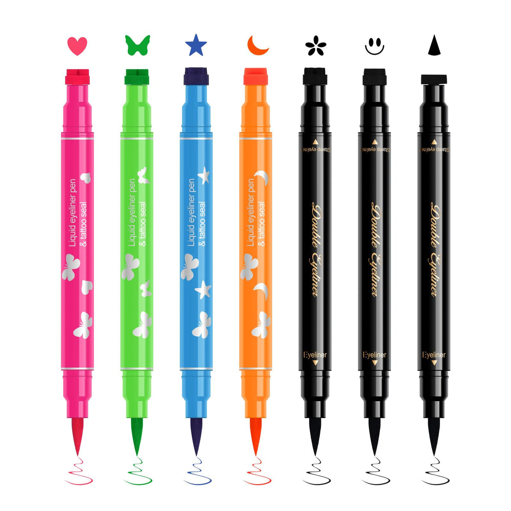 Ownest front packaging showing seven colorful eyeliner stamps and designs for quick accents