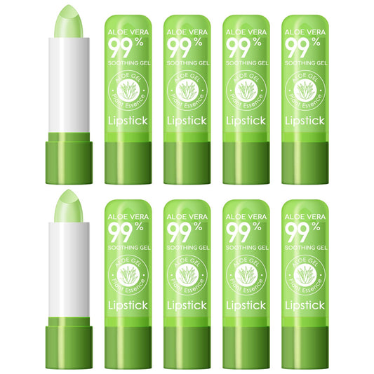 Ownest front packaging showing ten aloe lip balms and product benefits