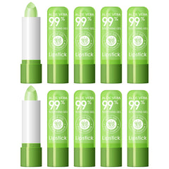 Ownest front packaging showing ten aloe lip balms and product benefits