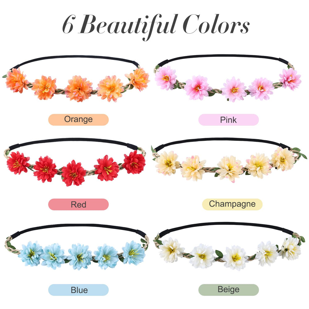 ownoxy floral crown on model outdoors showing secure comfortable fit