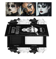 oygcee palette front flatlay showing dual black and white shades for versatile looks