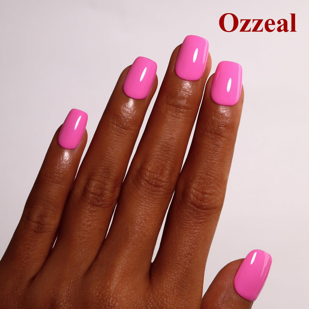 Ozzeal close-up brush stroke texture of gel polish, shows smooth even coverage