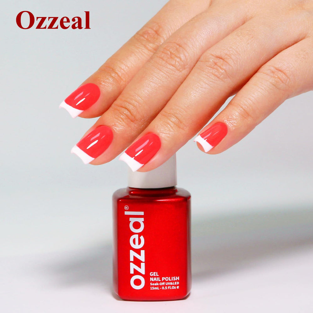 Ozzeal polish curing under LED lamp demonstrating fast salon finish