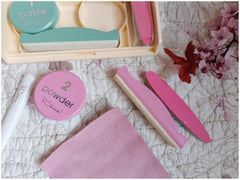 P-Shine soft deerskin applicators displayed to show gentle, even product application benefit
