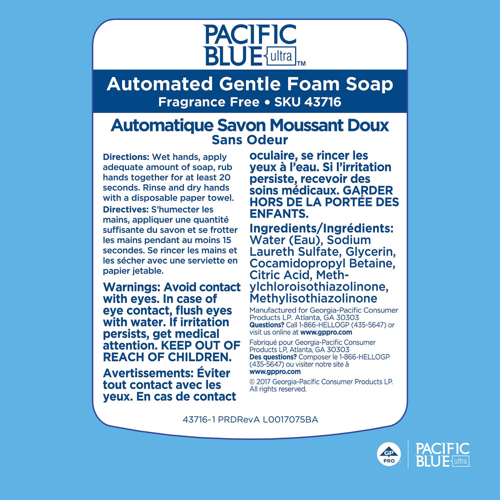 Georgia-Pacific foam texture on hand showing rich lather and quick rinse