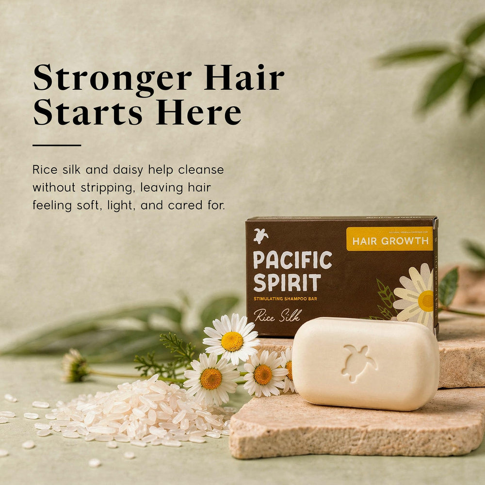 Hands lathering Pacific Spirit shampoo bar to show rich foam and gentle cleansing