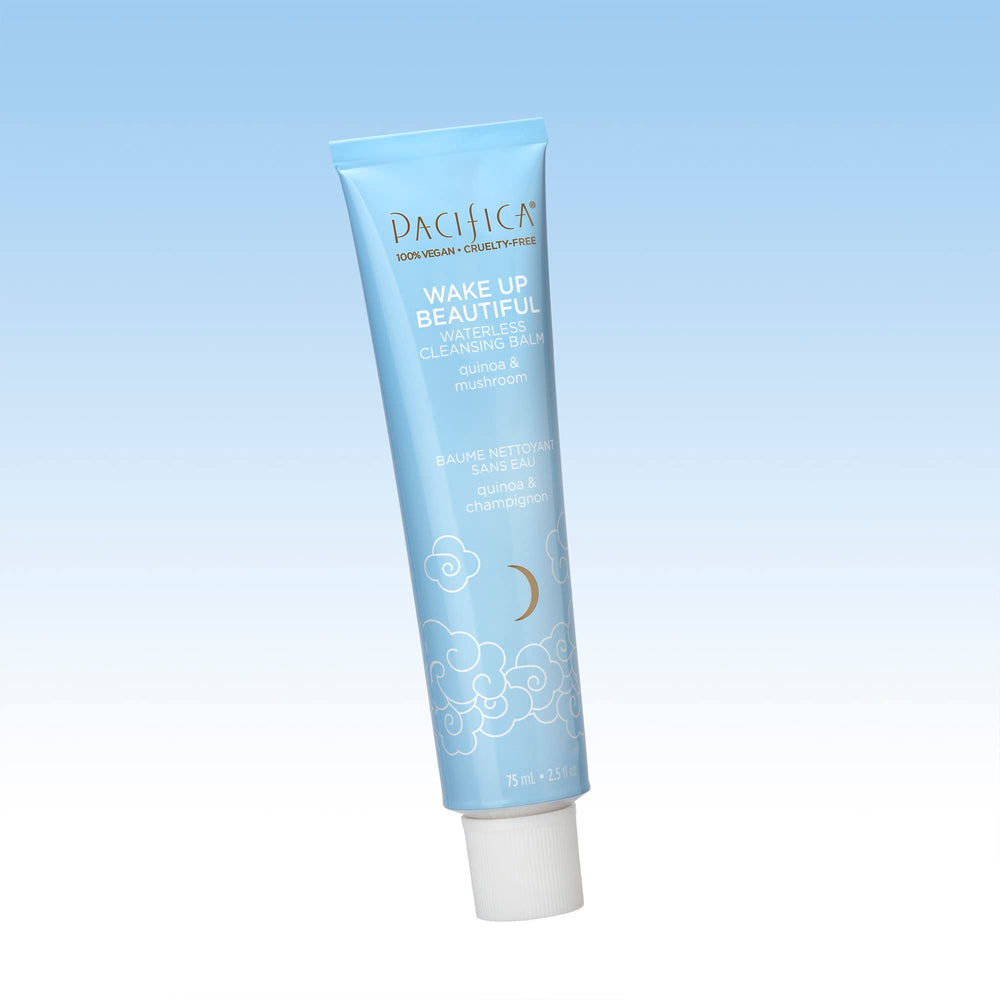 Pacifica balm melting on hand demonstrating oil phase, dissolves makeup