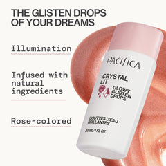 Pacifica Crystal Lit dropper detail for precise, mess-free application