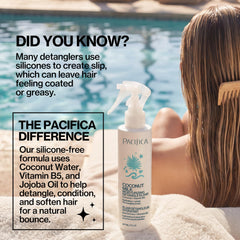 Woman with beach waves using Pacifica for frizz control and lightweight conditioning