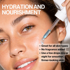 Pacifica Flower Fix texture close-up of mixed bi-phase serum, highlights lightweight absorption