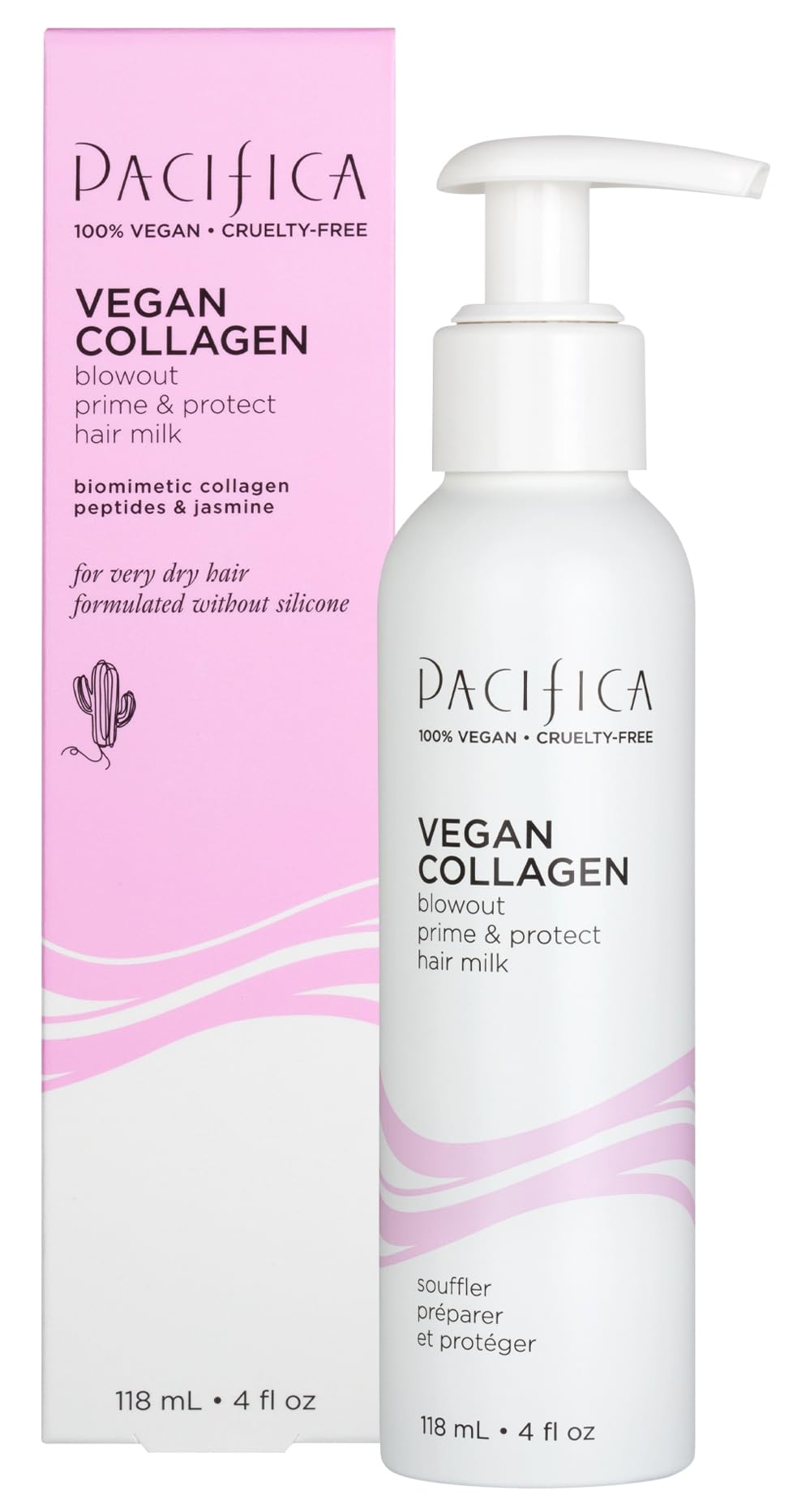 Pacifica front packaging showing heat protectant benefits