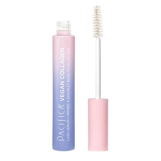 Pacifica front packaging clear tube showcasing clean, dual-action lash benefits