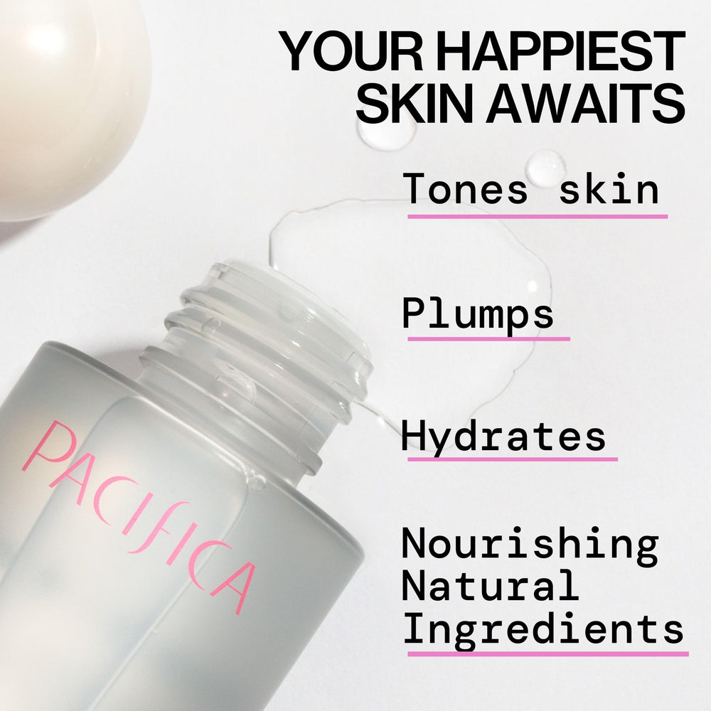 Pacifica Happy Water close-up mist droplets and lightweight texture for fast absorption