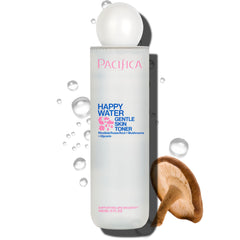 Pacifica Happy Water front bottle showing clean minimal packaging and hydration benefit