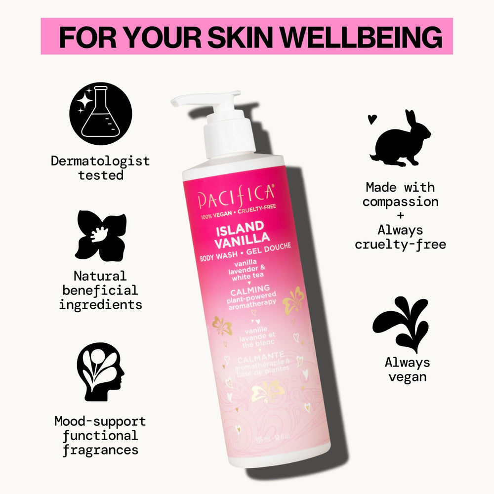 Pacifica bottle dispensing creamy lather for gentle hydration