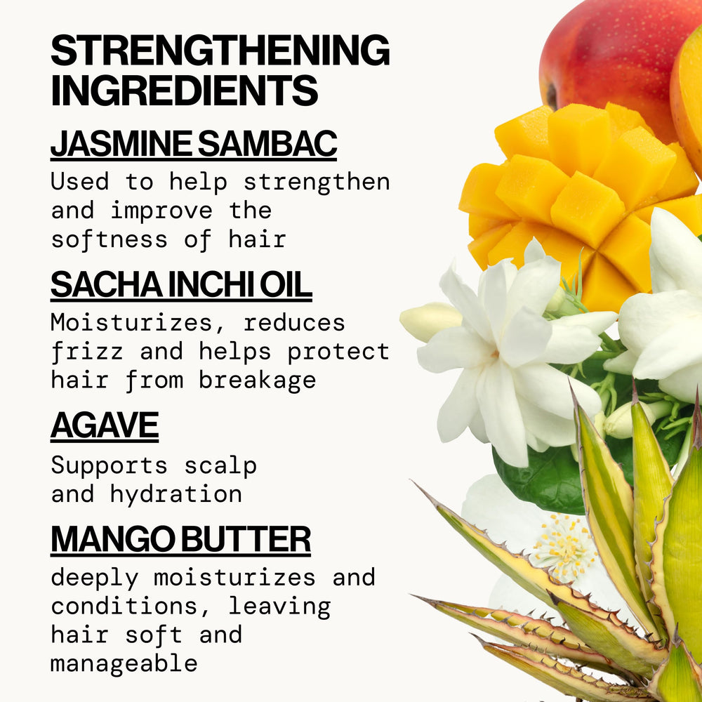 Pacifica arranged jasmine agave mango ingredients indicating nourishment