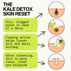 Pacifica kale detox producing light foam for effective gentle cleansing
