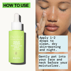 Pacifica serum applied on skin showing reduced redness benefit