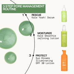 Pacifica serum under makeup showing smoother, matte base benefit