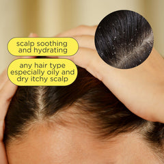Pacifica spray being applied to scalp to illustrate targeted itch relief and hydration