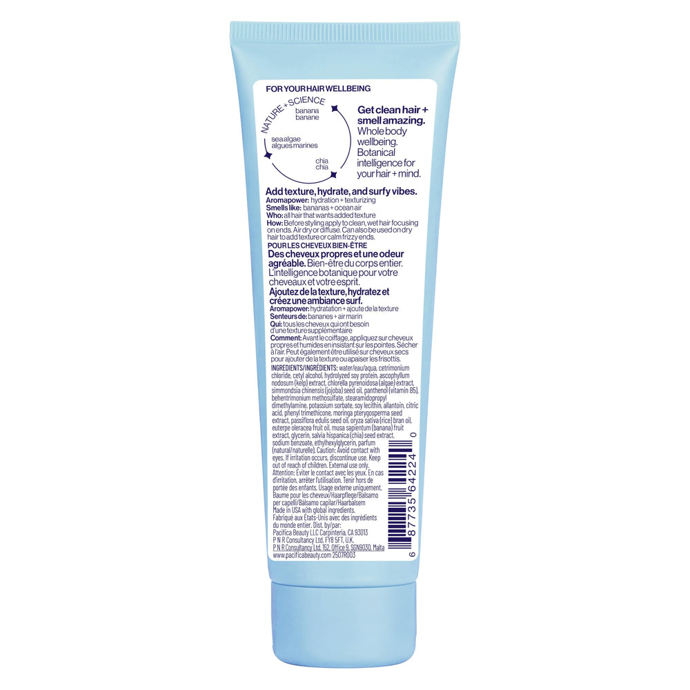 Pacifica Salty Waves ingredient label view emphasizing clean formulation benefit