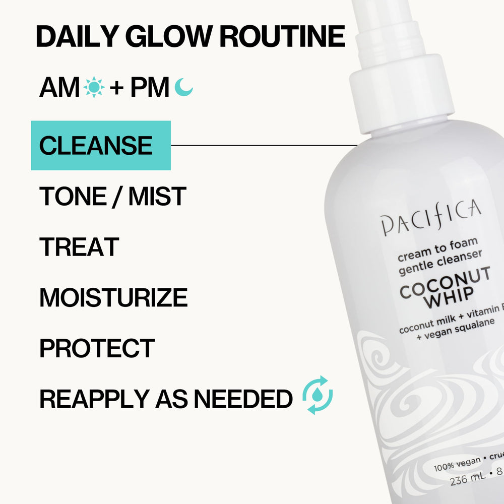 Pacifica 8 oz bottle next to hand showing true size and convenience