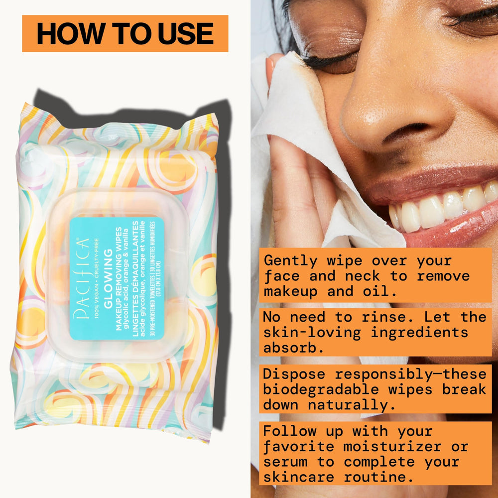 Pacifica wipe cloth fiber detail showing plant-fiber texture for gentle exfoliation