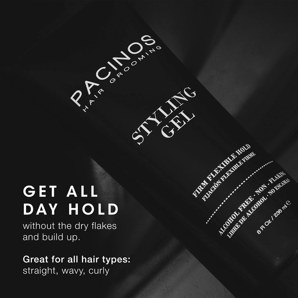 Pacinos gel in hand being applied to hair for easy styling control