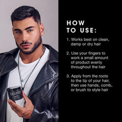 Pacinos used on damp hair scrunching to create textured, defined waves benefit