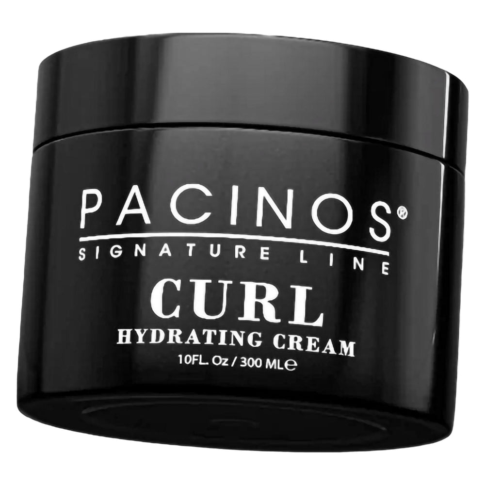 Pacinos jar staged on bathroom shelf suggesting daily styling routine