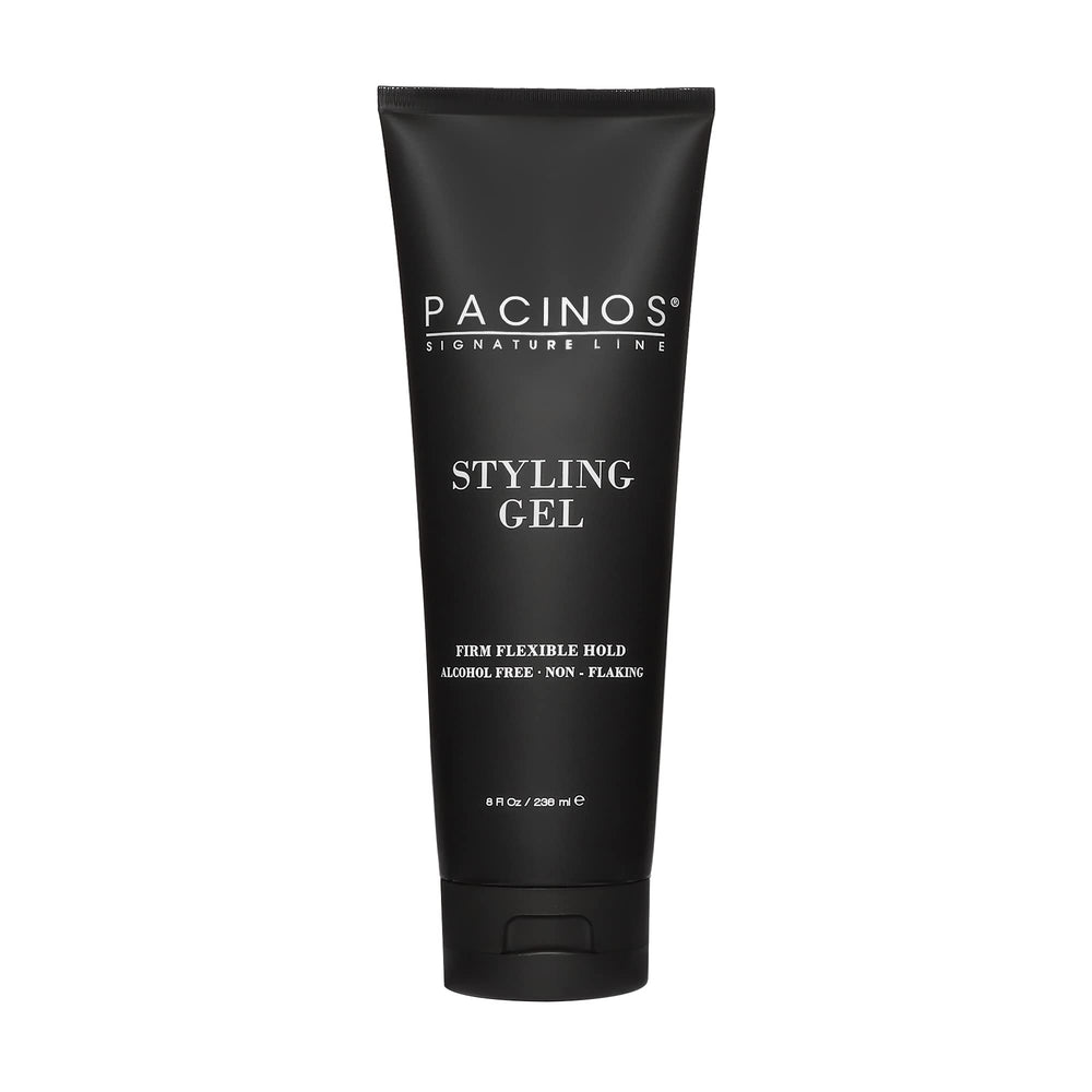 Pacinos front packaging showing bottle and brand benefits for grooming