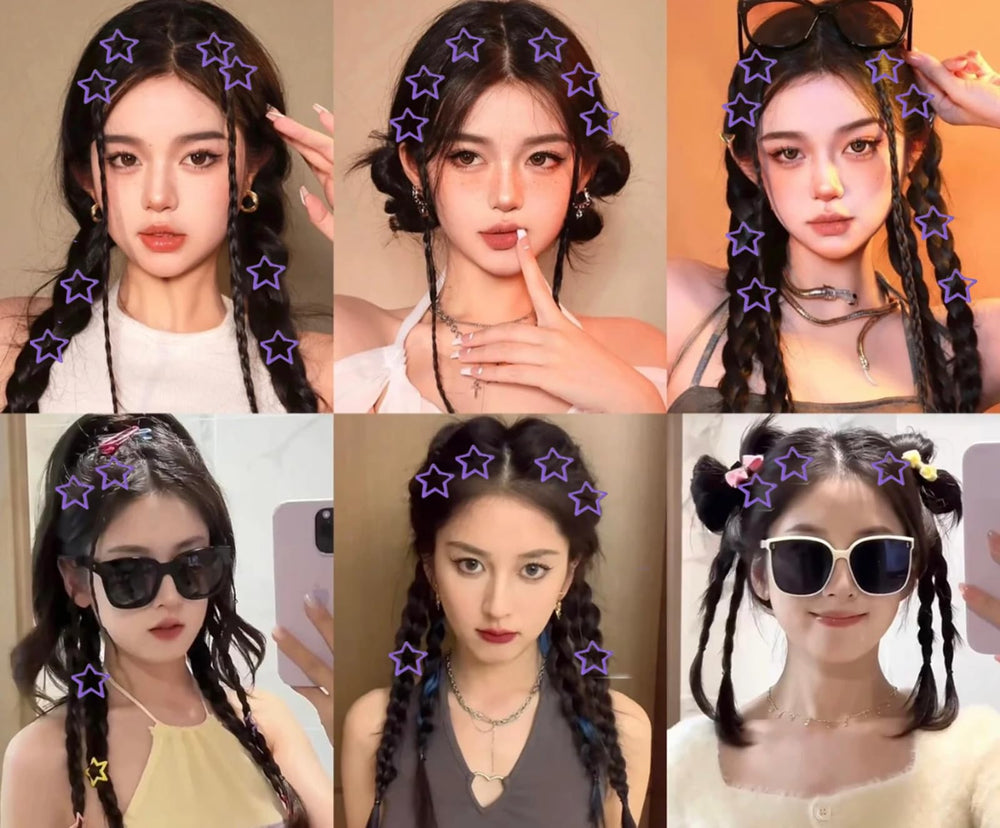 Paderison clips styled in braided hair demonstrating decorative hold