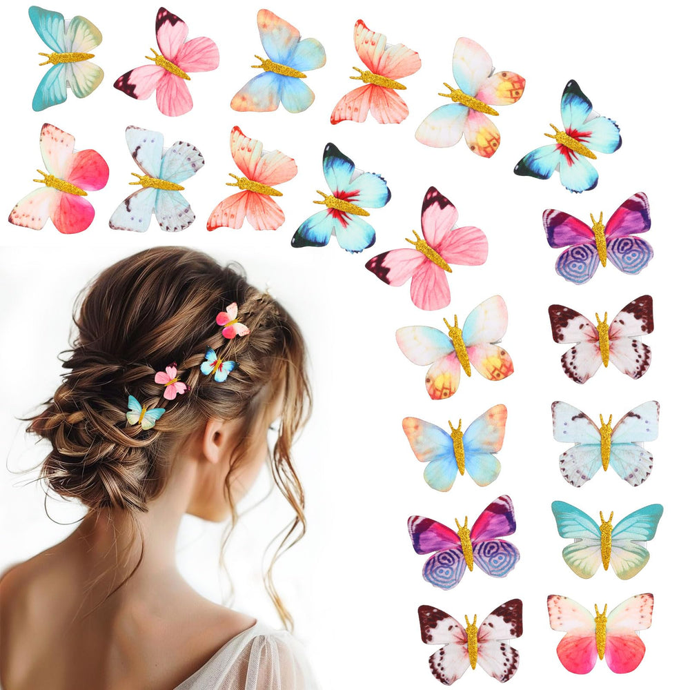Paderison front packaging showing 20 colorful butterfly clips and set variety benefit