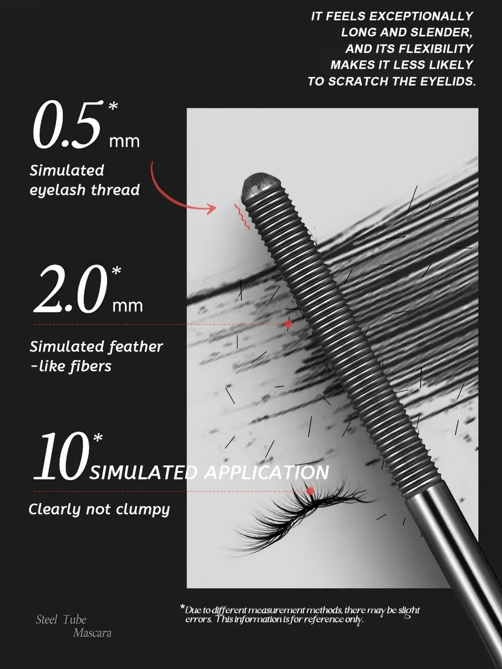 PAGE VINE mascara texture swiped on paper showing clump-free finish