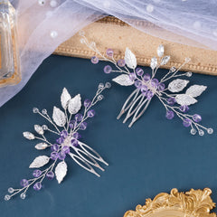 PAGOW two combs paired flat illustrating matching set for bridal parties