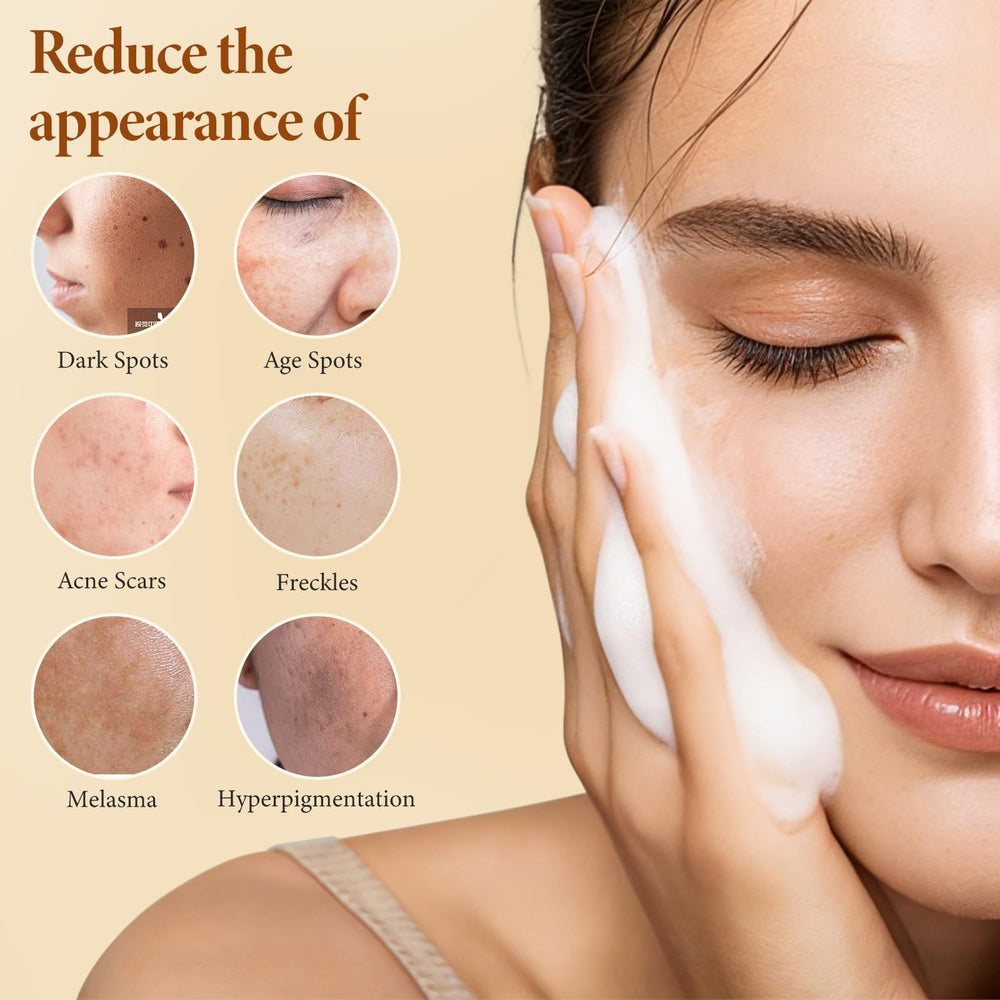 PALFICAB ingredient label close-up featuring kojic acid, turmeric, vitamin C benefits