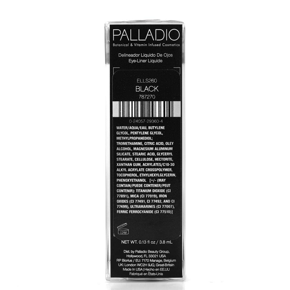 Palladio eyeliner applied on a model eye showing clean wing and defined lash line for lasting look