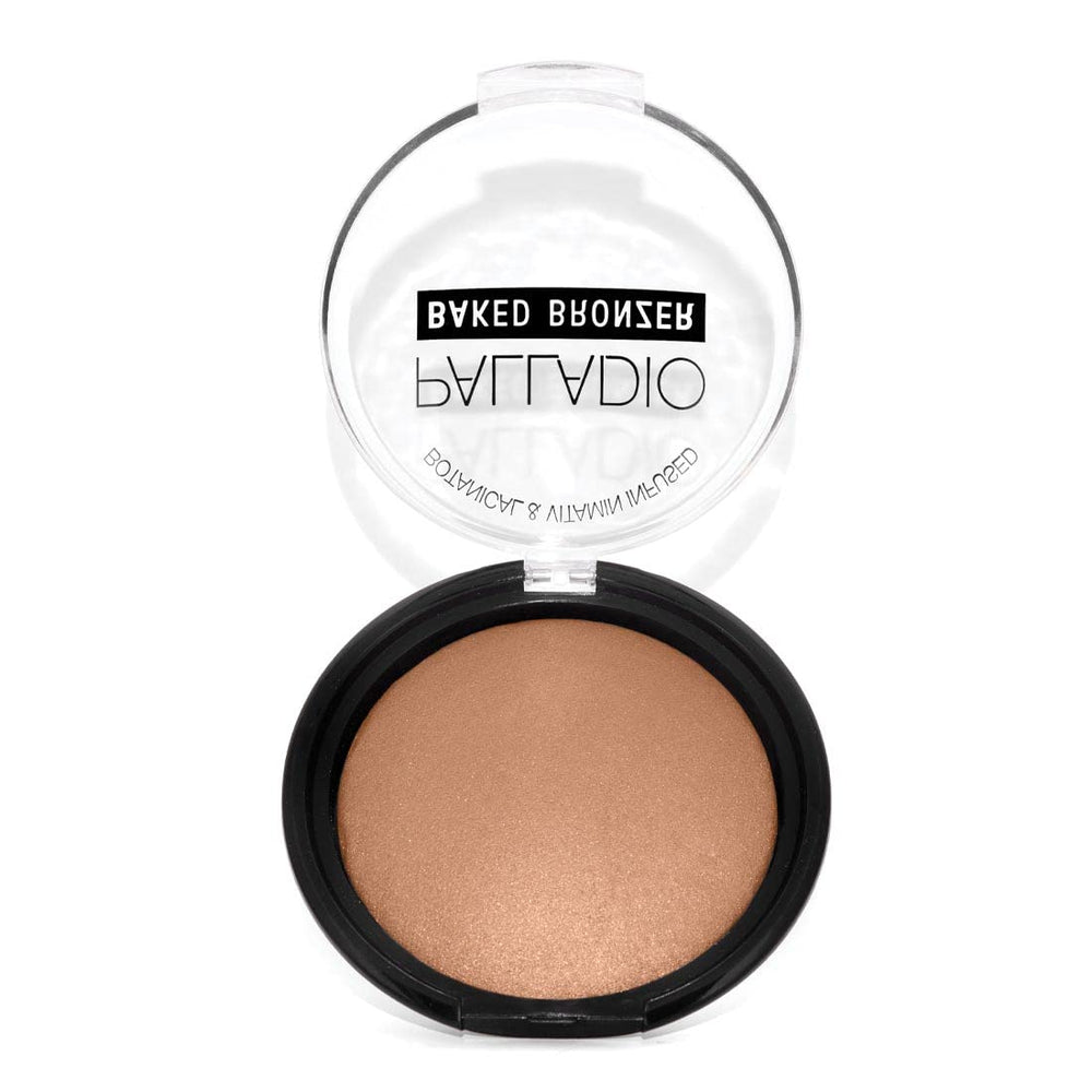 Palladio bronzer on damp brush showing intensified shimmer and richer color payoff
