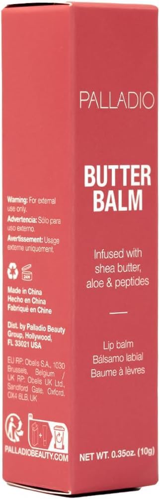 Palladio ingredient label highlighting shea butter and peptides benefit