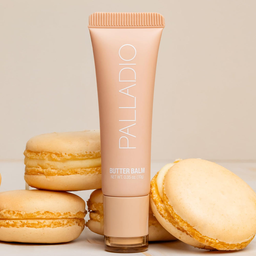 Palladio on model lips showing sheer tint and natural-looking shine