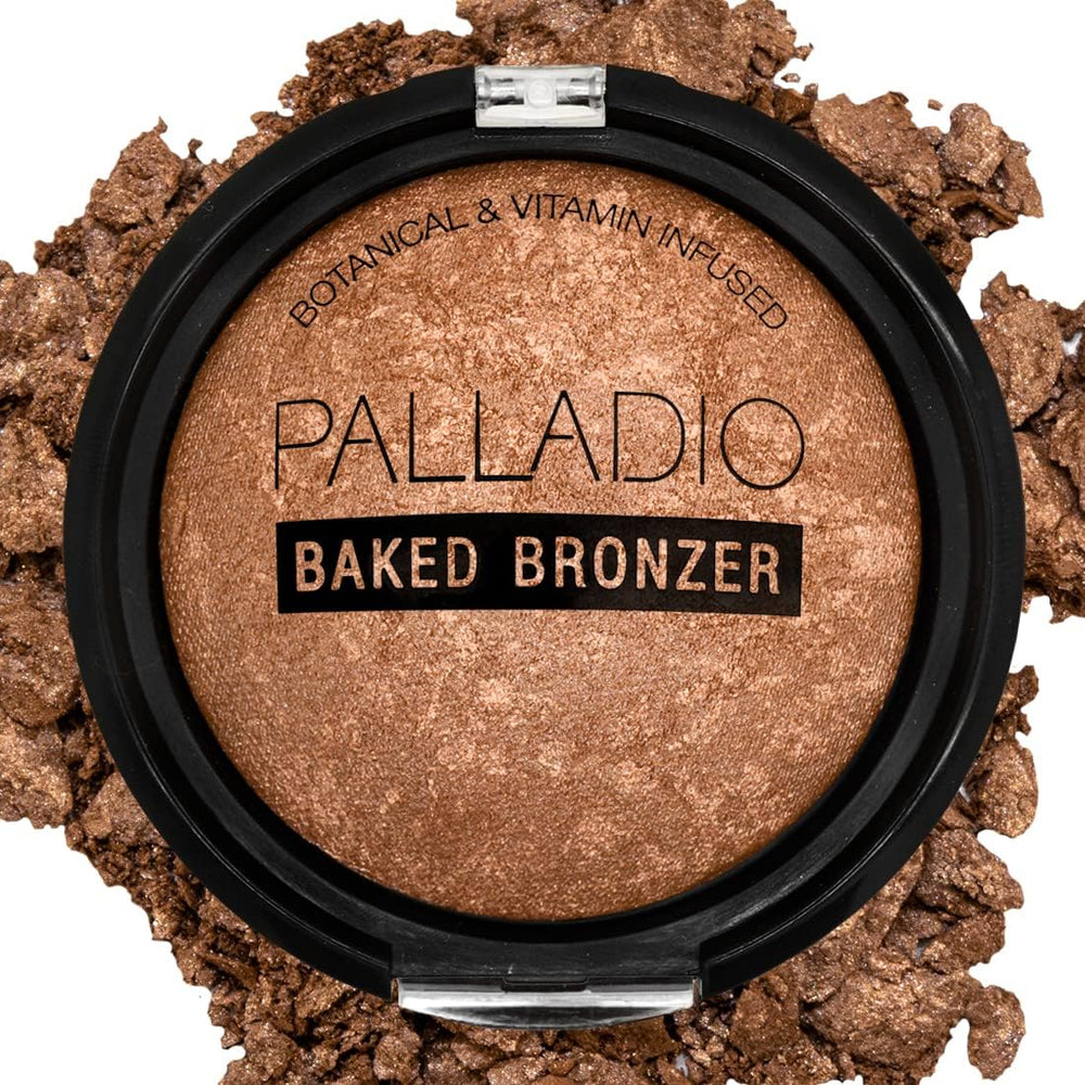 Palladio compact front view showing bronzer and easy application benefit