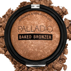 Palladio compact front view showing bronzer and easy application benefit